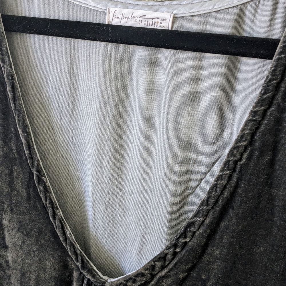 SOLD CP Shades x Free People Tunic Deep V-Neck T-Shirt Dress in Slate Gray - Picture 8 of 13